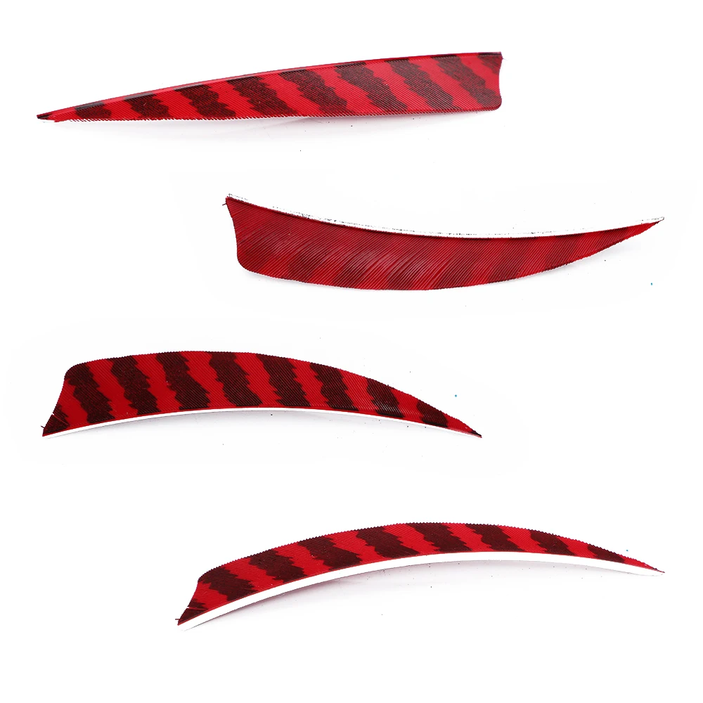 24Pcs 3 zoll 4 zoll 5 Zoll Schild Cut Pfeil Federn Gestreiften Echten Türkei Cut Feder Bogenschießen Zubehör Befiederung federn – Detail 7