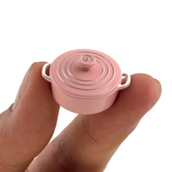 1Pcs 1/12 Dollhouse Miniature Accessories Mini Soup Pot Simulation Furniture Kitchen Kitchenware for Doll House Home Decoration