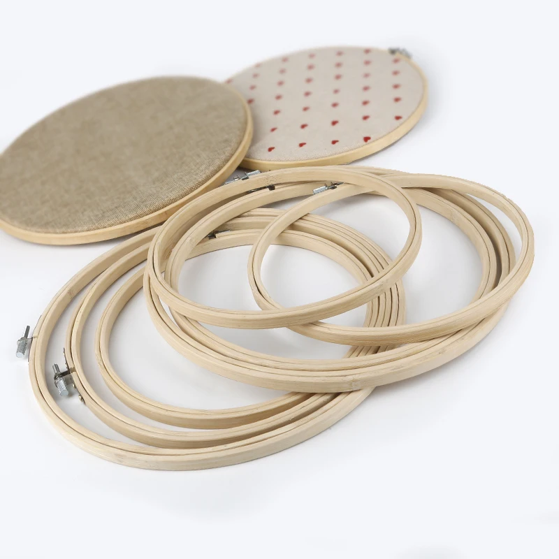 7 Size 10-26CM Bamboo Frame Embroidery Hoop Ring DIY Needlework craft Cross Stitch Machine Round Loop Hand Household Sewing Tool