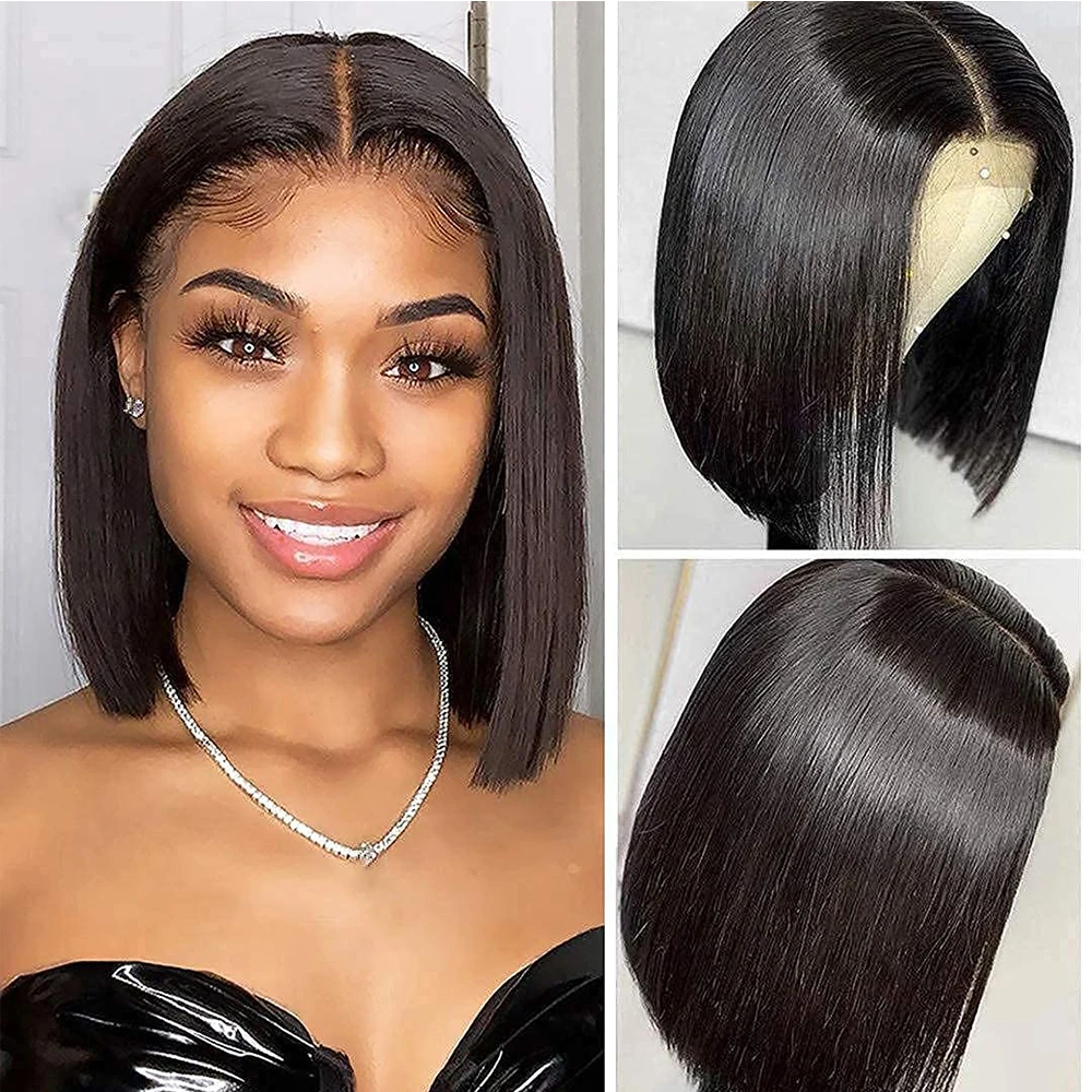 Short Bob Wigs 13x4 Lace Frontal Human Hair Straight Lace Front Wig For Black Women Lace Closure Bob Human Hair Wigs