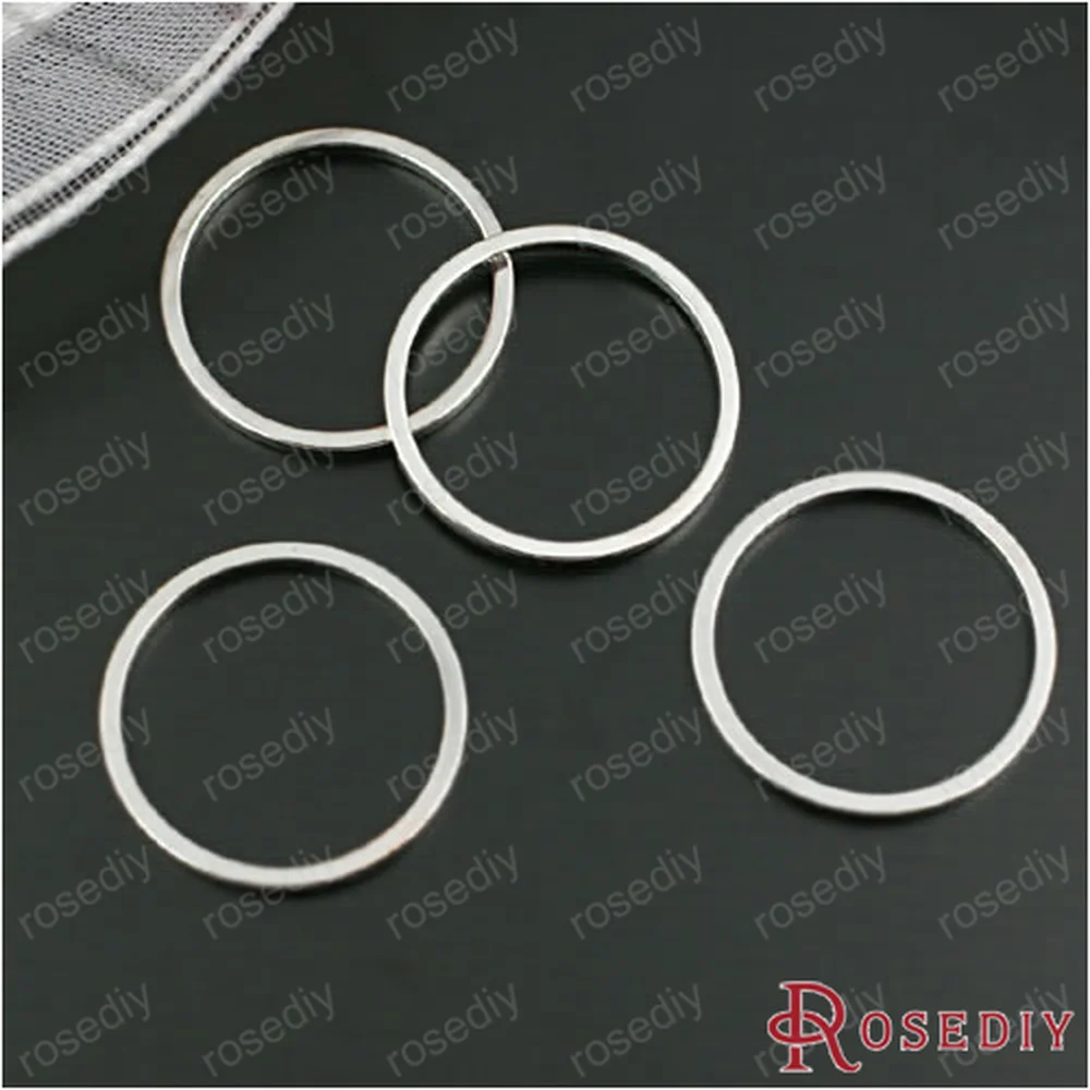 Wholesale Imitation Rhodium 8mm 10mm 14mm 20mm 25mm 30mm 40mm 50mm 80mm Round Copper Closed Ring Diy Jewelry Findings(JM6442)