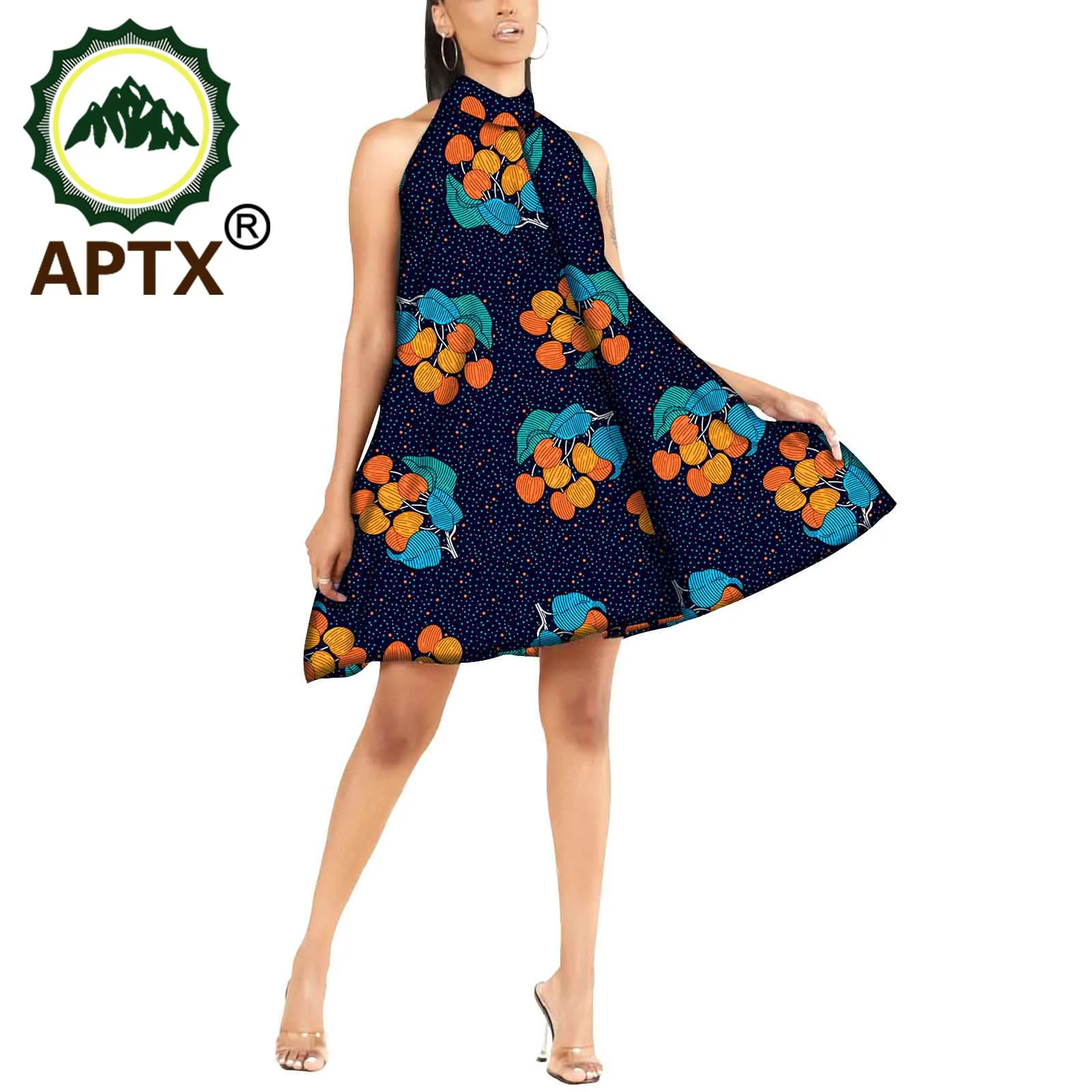 

African Women Clothing Ankara Style Above Knee Sleeveless Loose Floral Sexy Skirt Straight Fashion Colorful Batik Pure Cotton