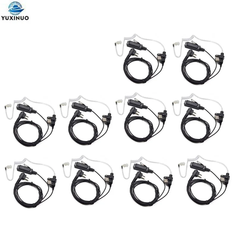 

Lot 10Pcs 2-Pin Acoustic Air Tube Earpiece Headset PTT Mic for Motorola Walkie Talkie EP450 GP300 CP040 CP140 CP180 CP200 Radio