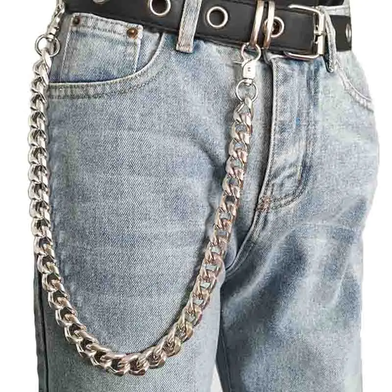 Aluminum Punk Chain On The Jeans Pants Women Men Keychain For Pants Hipster Key Chains Clothing Accessories