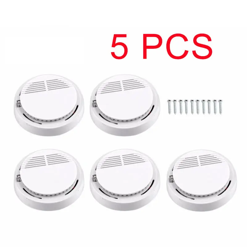 

5Pcs Sensor Sensitive Photoelectric Home Independent alarm Smoke Detector Fire Alarm alone Sensor For Family Guard Smoke sensor