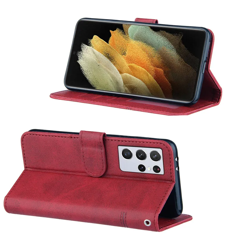 高級財布フリップ電話ケースサムスンギャラクシー S21 S20 22 プラスウルトラ S 21 FE S20FE 注 20 ウルトラケース革保護カバー