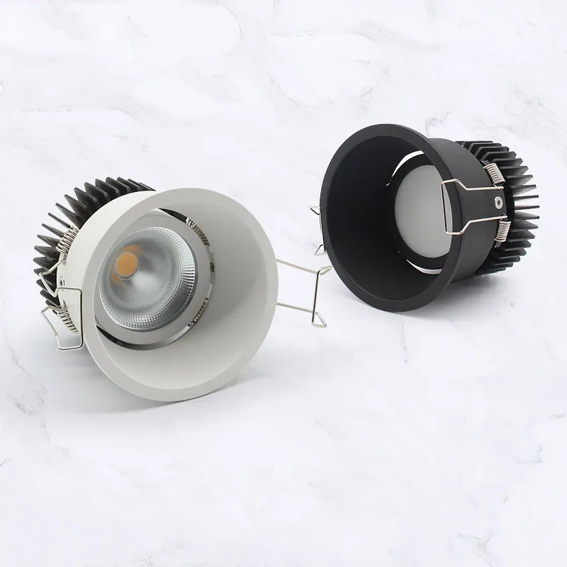 

Embedded Anti-glare Dimmable Led COB Ceiling Recessed Downlight 7w 10w 12w 15w 20w LED wall wash light Hotel Villa Lighting