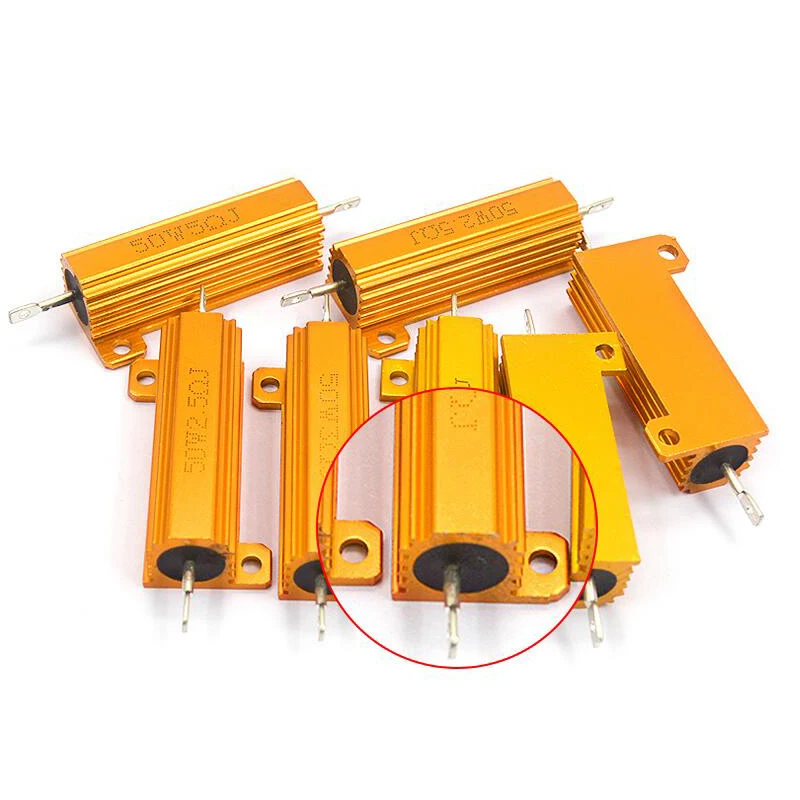 50W Aluminum Power Metal Shell Case Wirewound Resistor 0.01 ~ 100K 0.05 0.1 0.5 1 1.5 2 6 8 10 20 100 150 200 300 500 1K 10K ohm