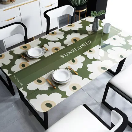 Household Waterproof Anti-scald And Oil-proof PVC Table Mat Coffee Table Mat Easy To Clean Customizable Fresh Style