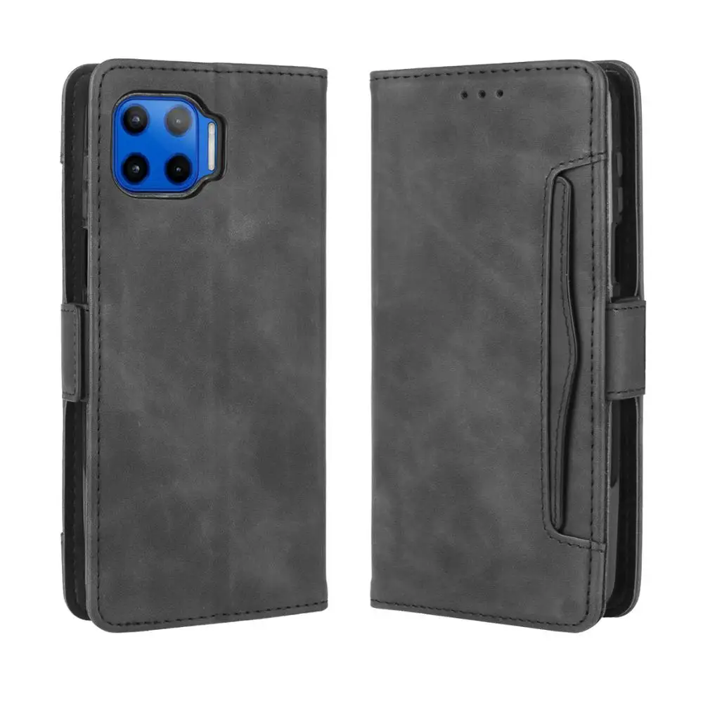 For Motorola Moto G 5G Plus Case Premium Leather Wallet Leather Flip Multi-card slot Cover For Motorola Moto G 5G Plus + Case