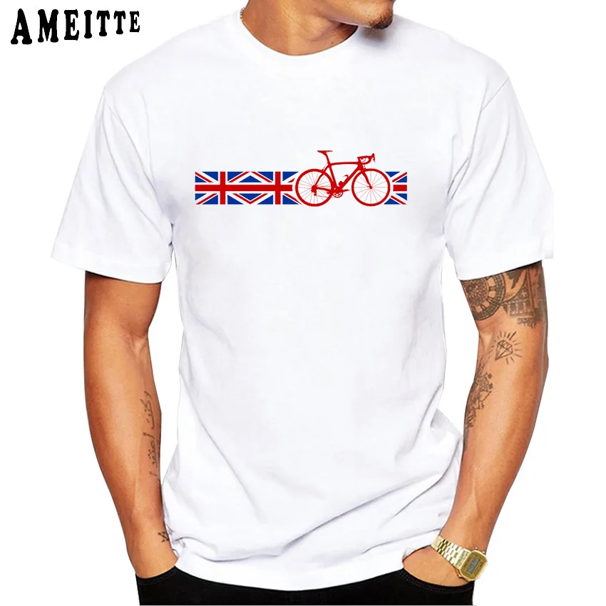 Funny Bike Stripes Colombia Design T-Shirt Biking keep you fit Men Short Sleeve Funny Bikes Lovers Boy Cool Tees Hip Hop Tops