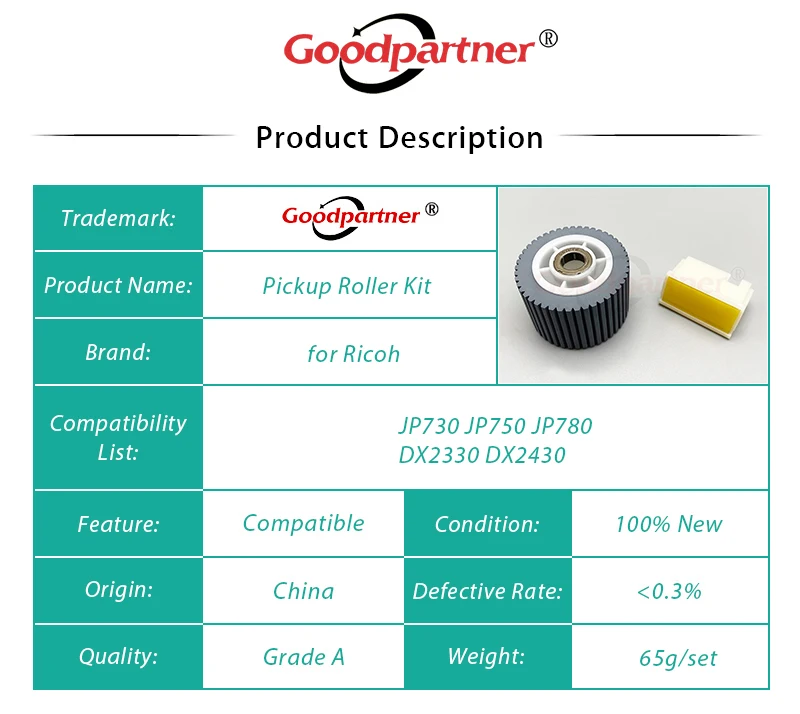 C252-2802 C252-2820 Feed Roller Separation Pad for RICOH JP730 JP735 JP750 JP780 JP785 DX2330 DX2430 DX2432 DX2433 DX3440 DX3442