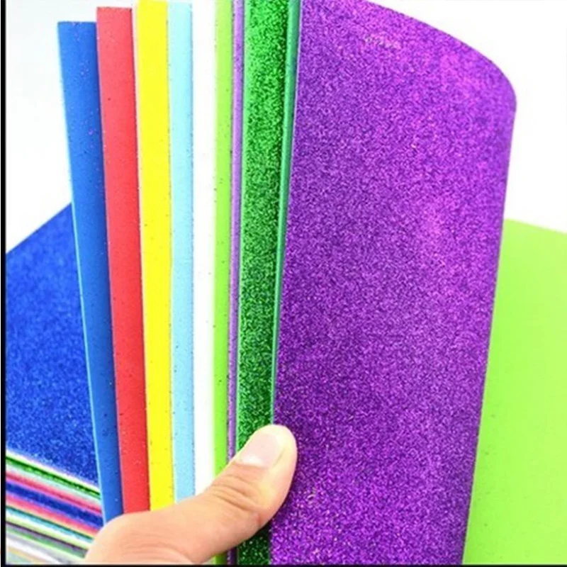 5 Pcs/bag Glitter Foam Paper Scrapbook Sponge Paper Decorations Cardstock Diy Craft Paper Origami Flower Gift Wrapping Material