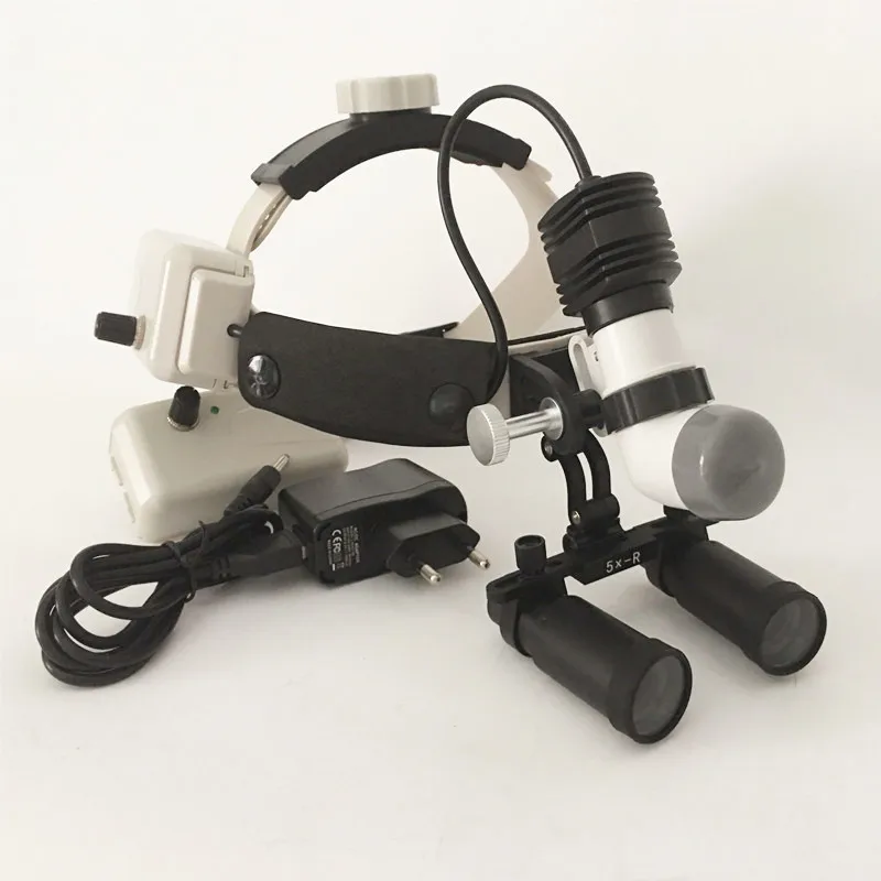 

Medical Loupes 4.0/5.0/6.0X Binocular Magnifier Magnifying Glasses+5W LED Dental Headlight Surgical Headlamp 2 Battery