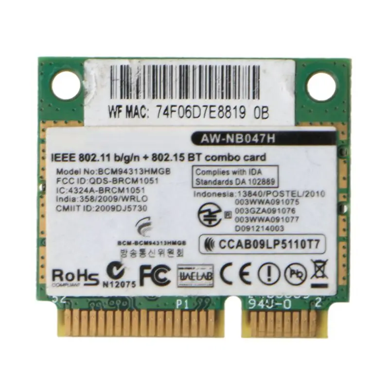 Беспроводная карта для Bcm94313HMGB AW-NB047H Half Mini Pci-e Wi-Fi сетевая Рабочая карта