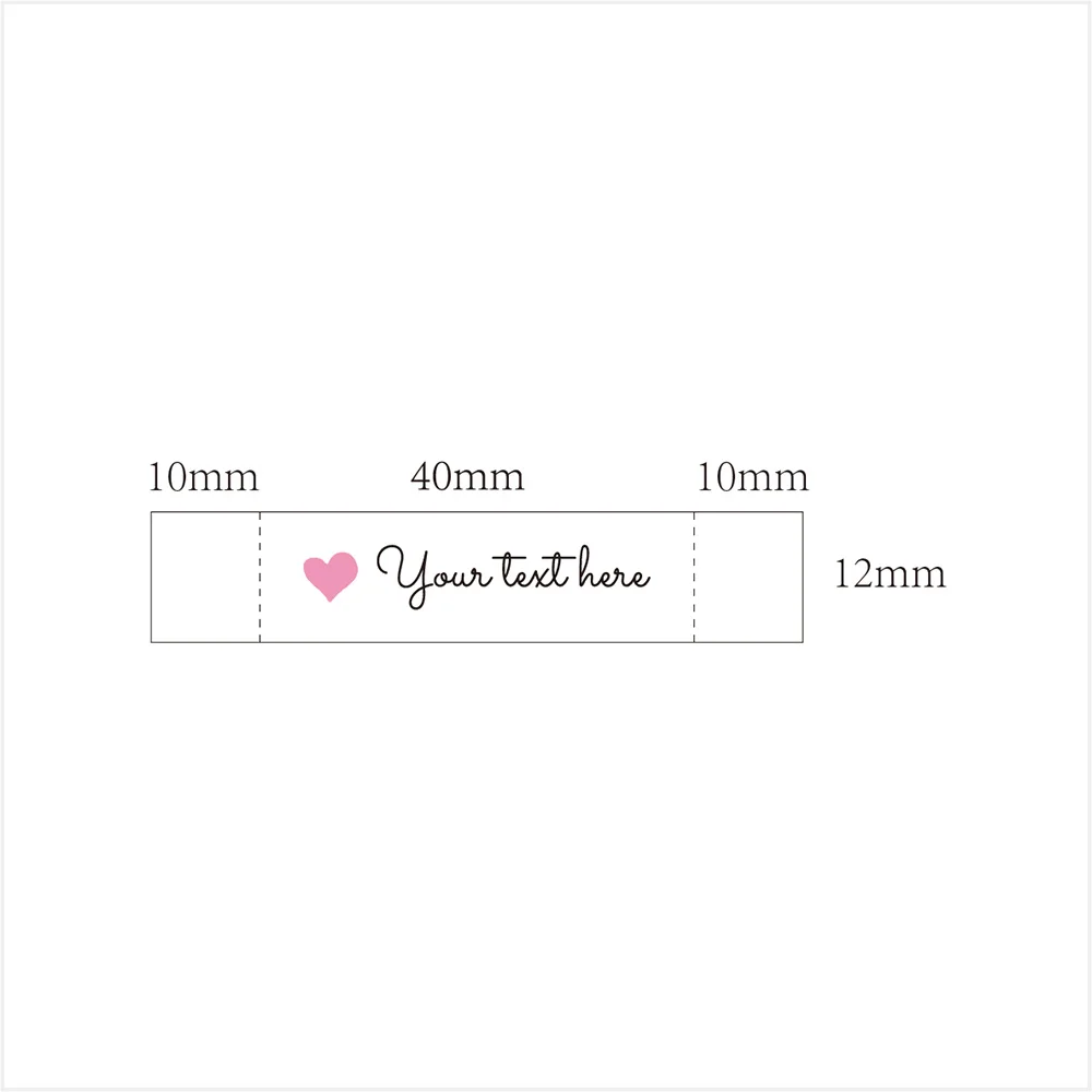 Custom Sewing Labels, Personalized Clothing Tags, Logo, Heart, Customized with Your Name, 100% Cotton, Printing (MD5023)