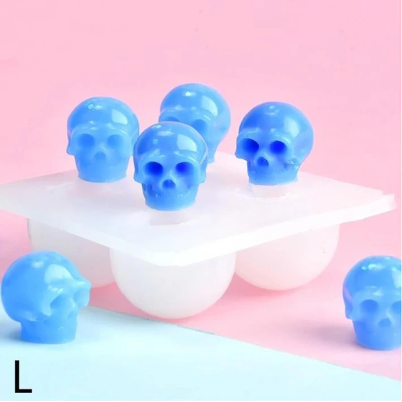 3D Skull Silicone Mold Resin Epoxy Resin Diy Halloween Theme Jewelry Ice Making Tool Kitchen Baking Tools 1 Pc