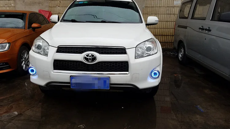 Eosuns Innovative Cob Angel Eye Led Daytime Running Light Drl + Fog Lamp + Projector Lens for Toyota Rav4 2011 2012 2013