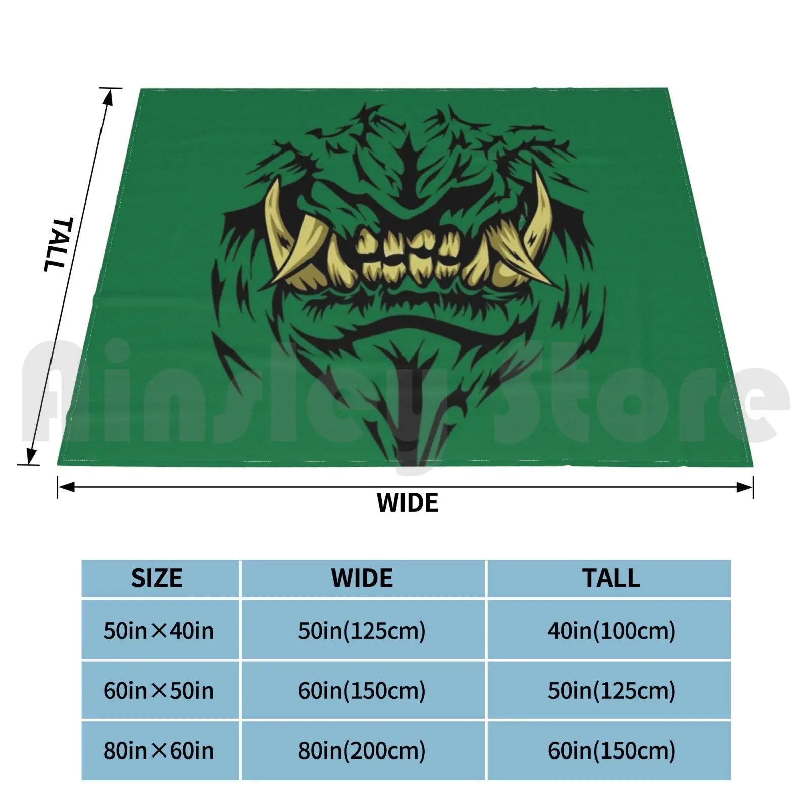 Oni Teeth-Orc Colors Blanket For Sofa Bed Travel Horror Ork Japanese Orcs Monster Fangs Ogre Oni Demon