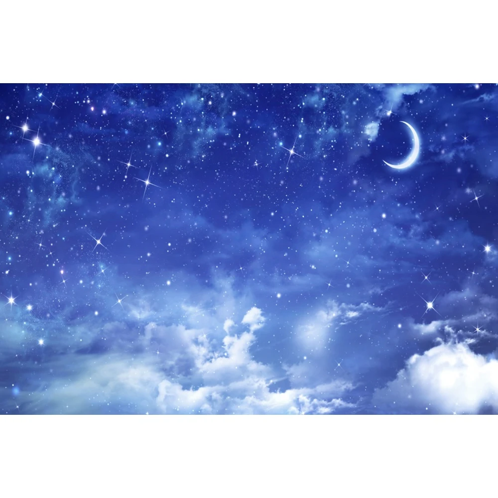 Yeele Mặt Trăng Sao Thiên Thạch Nhiều Mây Trên Bầu Trời Đêm Con Bé Photophy Phông Nền Custome Vinyl Chụp Ảnh Nền Cho Studio Ảnh