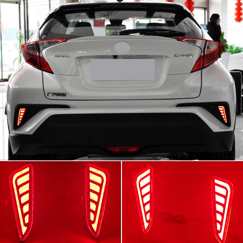 1 Set Car LED DRL Daytime Running Light For Toyota C-HR CHR 2016 2017 2018 2019 with dynamic Yellow Turn Signal fog lamp