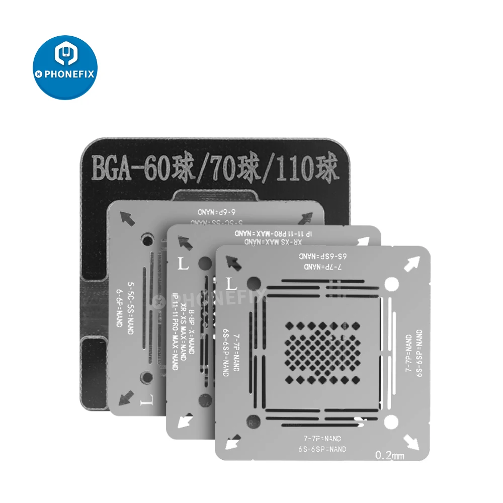 WL BGA110 BGA70 BGA60 BGA Reballing Stencil Kit for iPhone 6G 6S 7G 8G X XS XSMAX A7 A8 A9 A10 A11 A12 A13 CPU Lower Soldering