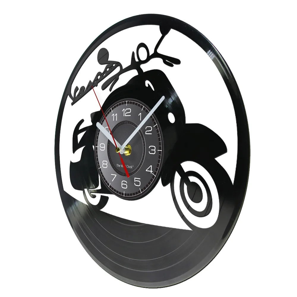 Retro Off-Road Motorcycle Vinyl LP Record Wall Clock Motorbike Race Home Decor Timepieces Silent Quartz Art Motorcyclist Gift