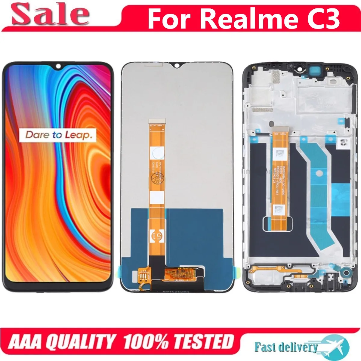 

For OPPO Realme C3 RMX2027 RMX2021 RMX2020 LCD Display Touch Screen Replacement Digitizer Assembly