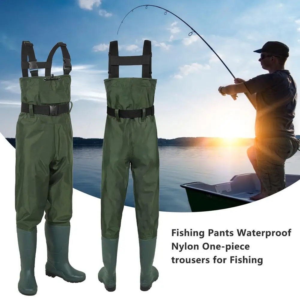 

Nylon Breathable Waterproof Stocking Foot Fly Fishing Hunting Chest Waders Pant For Men And Women One-piece Trousers For Fishing