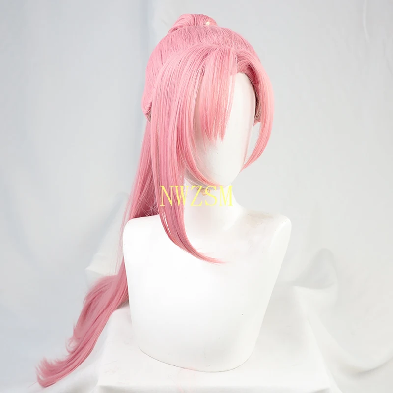 New Anime SK8 Cherry Blossom Cosplay Wig Long Straight Pigtail Pink Ponytail Heat Resistant SK8 the Infinity SK Eight + Wig Cap