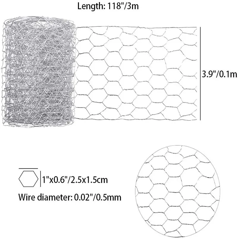 Chicken Wire Net for Craft Projects- Galvanized Metal Hexagonal Wire Netting Lightweight Mesh Wire for Craft Projects