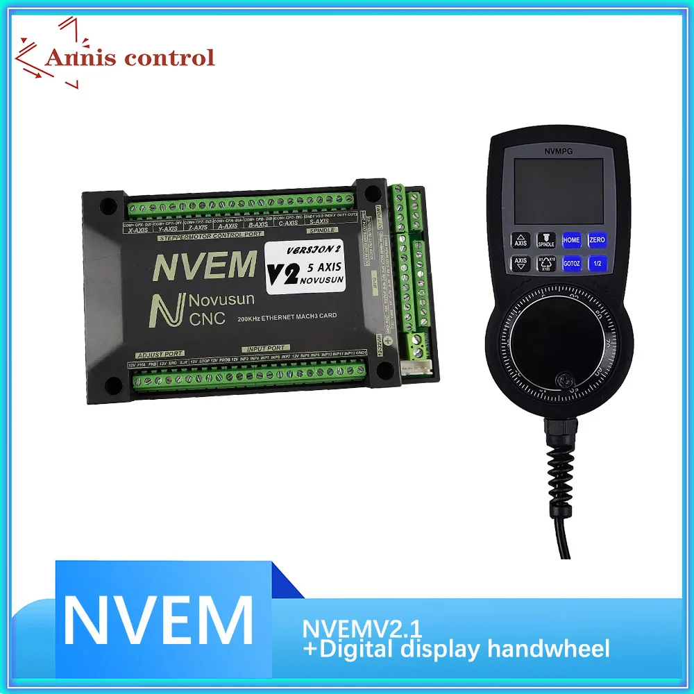 NVEM mach3 cnc controller 3/4/5/6 axis controller system cnc engraving machine kit 6 digital display electronic handwheel