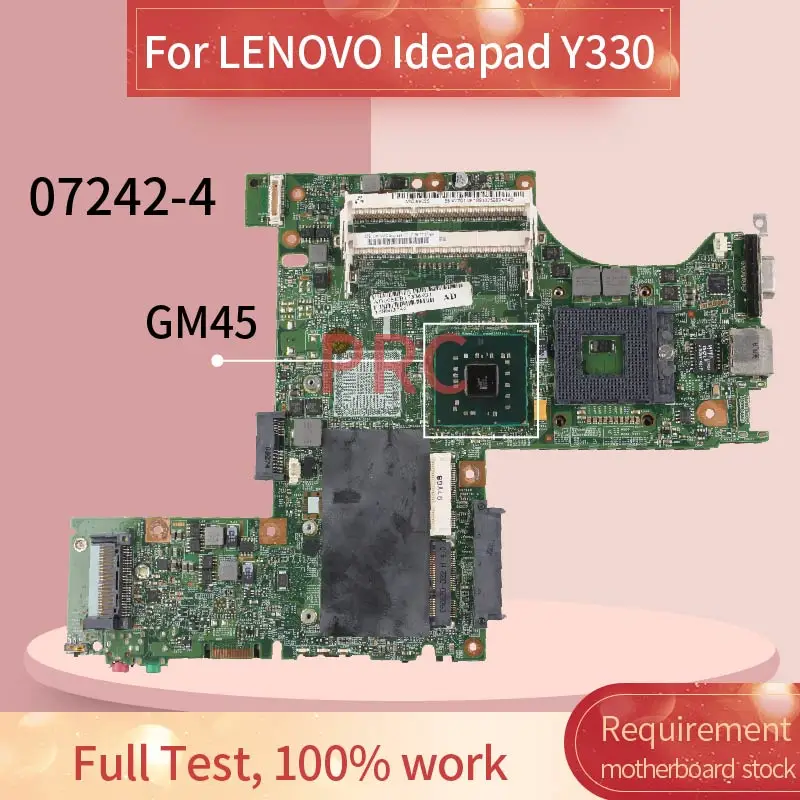 

For LENOVO Ideapad Y330 Laptop motherboard 07242-4 GM45 DDR3 Notebook Mainboard