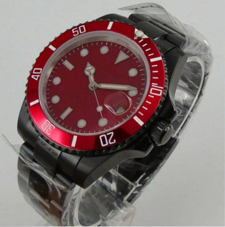 

40mm pink Sterile dial PVD Coated Sapphire Glass Date Automatic movement mens watch