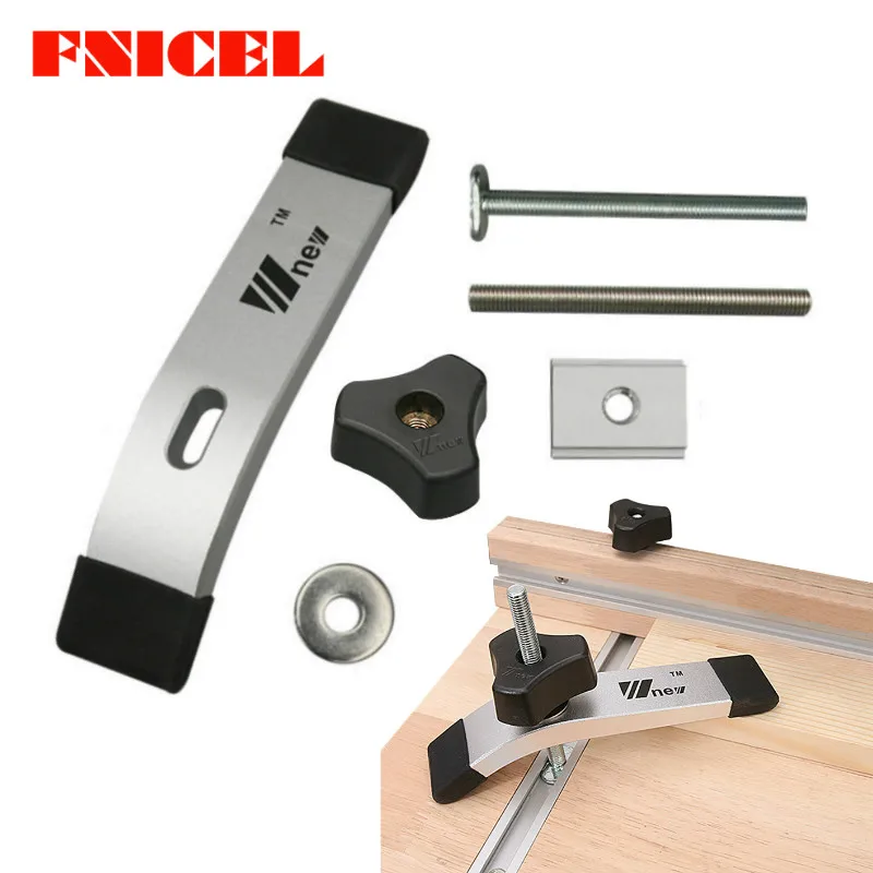 T Track Slider M8 T Screw M8 Nut Saw Table Acting Hold Down Clamp for T-Slot T-Track Woodworking  DIY Tools