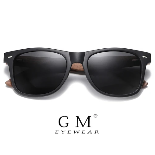 GM Gafas de sol retro de madera de nogal respetuosas con el medio ambiente UV400 Gafas de sol polarizadas de bambú Moda para hombres Lente antiazul de moda 7061h