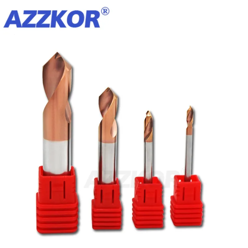 Dao Phay Hợp Kim Phủ Thép Vonfram Công Cụ Nhôm CNC Maching 1 Lưỡi Dao HRC65 Điểm Khoan Đầu Vát Cạnh Dao Phay