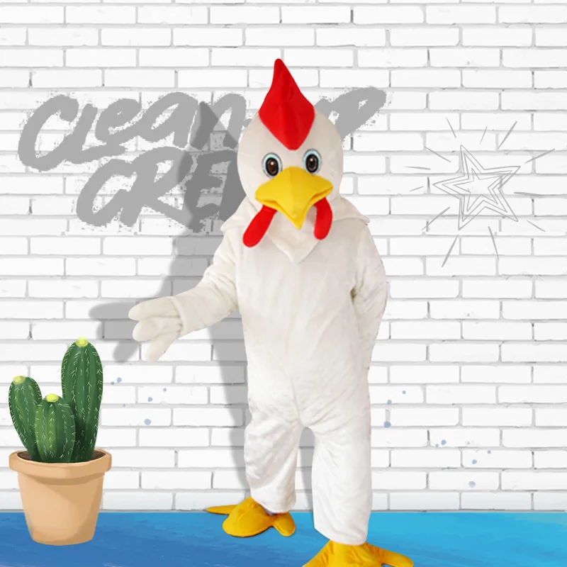 Disfraz de Mascota de gallo blanco para adultos, traje de fiesta de cumpleaños, Disfraces de Halloween, ropa de Navidad