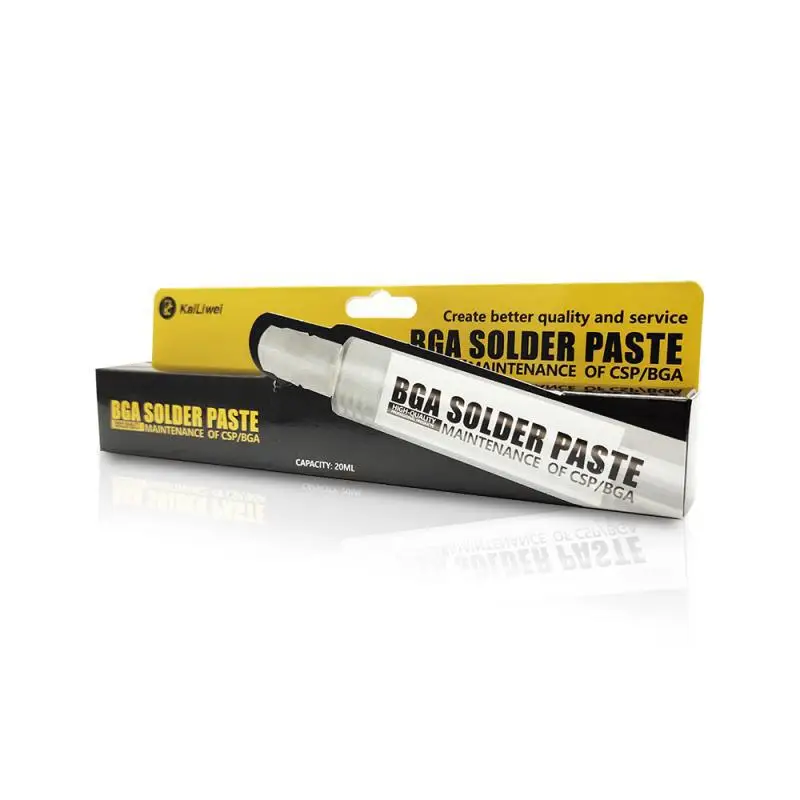 Kailiwei 20ml lead-free Environmentally Friendly CSP/ BGA Solder Paste for Phone PCB BGA Repair Electronics Welding Flux TOOl