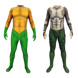 Movie Aquaman Cosplay Costume Superhero Arthur Curry Cosplay Zentai Bodysuit DC Superhero Halloween Costume Suit Spandex