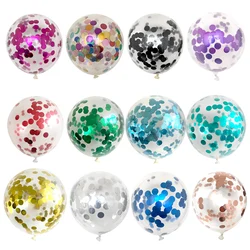 5/10/20pcs Gold Confetti Latex Balloons Glitter Clear Transparent Helium Balloon Wedding Baby Shower Birthday Party Decorations