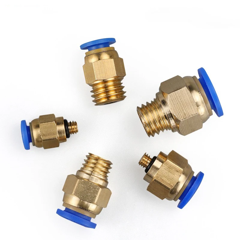 10PCS Pneumatic Fitting PC4-M5 PC6-M5 PC8-M6 Male Thread Air Pipe Connector Quick Coupling Brass Fitting Straight Through 4-12mm