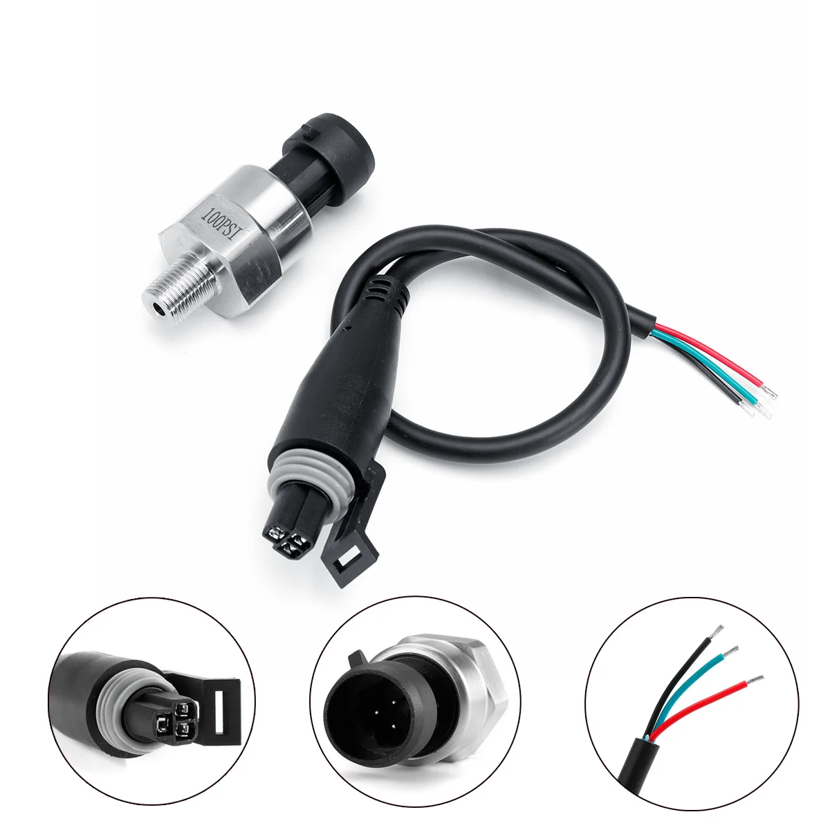 5V 1/8NPT Oil Fuel Air Pressure Transducer Transmitter Sensor 5/15/30/60/100/150/200-1600Psi