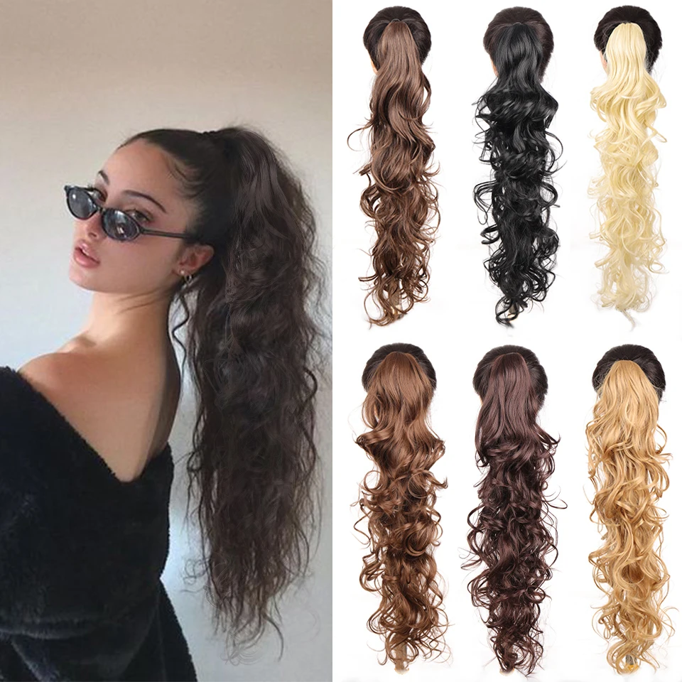 

BUQI 28inch Claw Clip On Wavy Ponytail Hair Extension Synthetic Ponytail Extension Hair For Women Pony Tail Hair Hairpiece