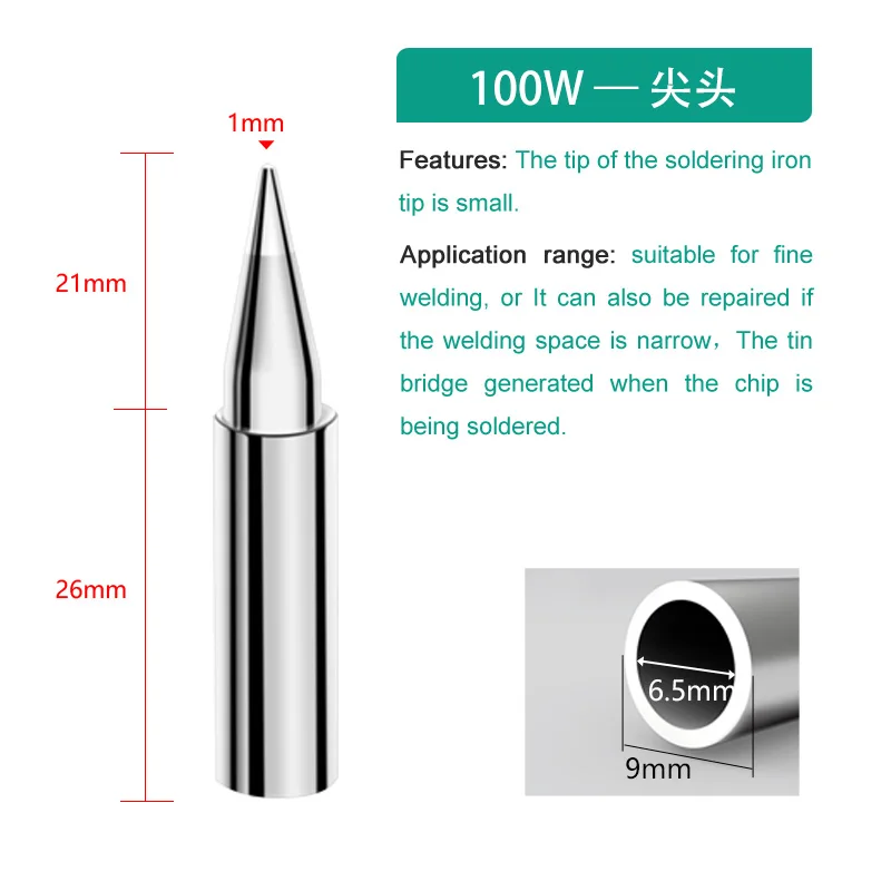 927 Soldering Tip 90W 100W 200W B K D C Soldering Iron Kits Wear-resistant Inside Hot Pure Copper Electric Soldering Iron Tip