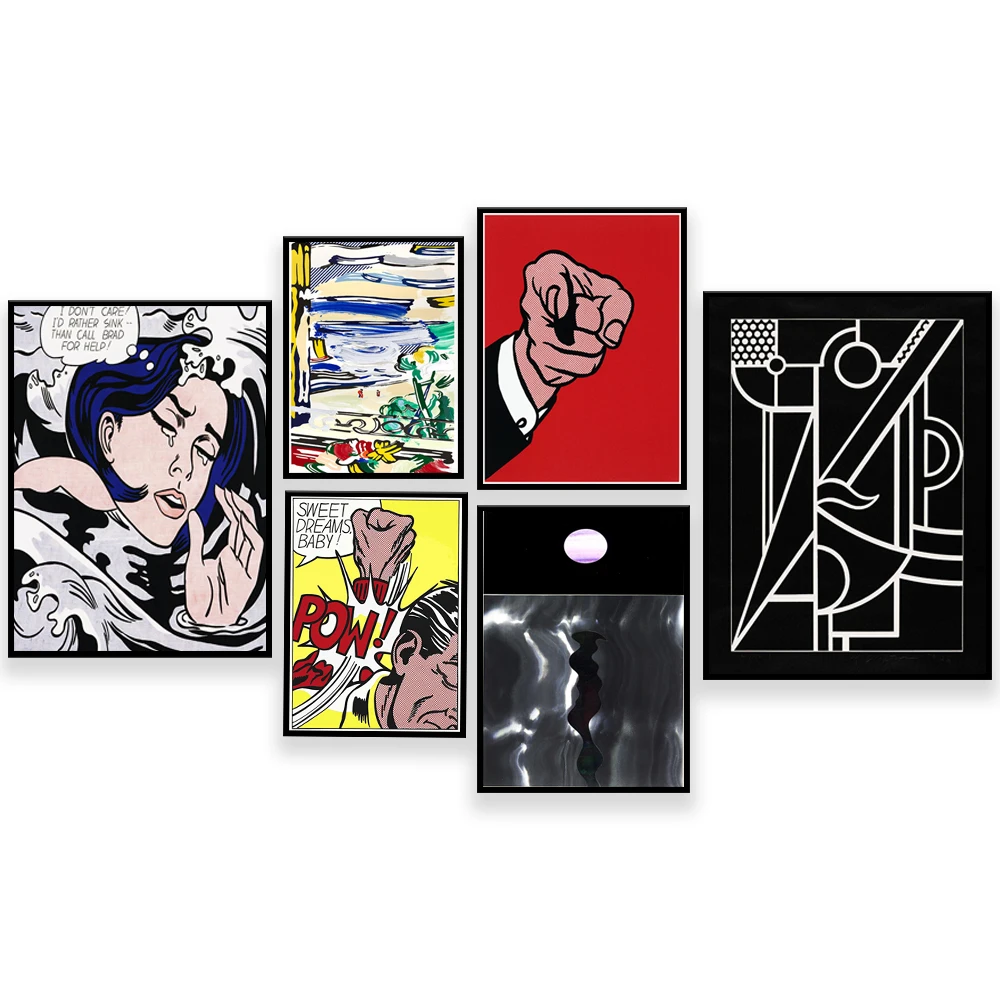 

Roy Lichtenstein Prints * Mid-Century Modern Art * Pop Art * Gallery Art Exhibition Decorative Canvas Printed Poster Gift
