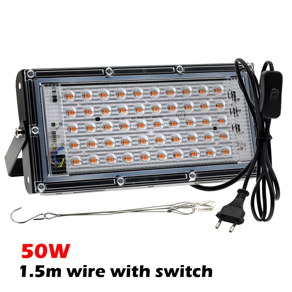 Led成長ライトAC220V 50ワット100ワットledフルスペクトラムフィトランプ温室水耕植物成長照明成長ライト