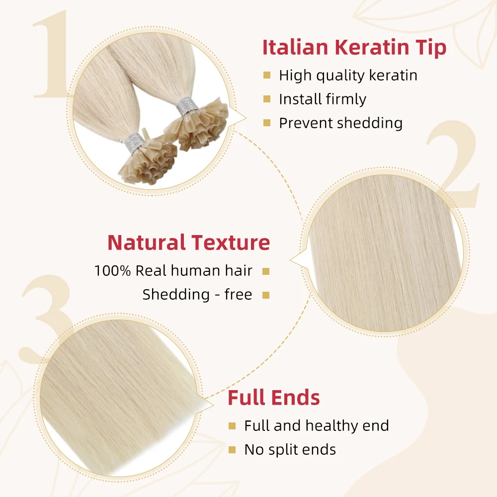 Moresoo U 팁 헤어 익스텐션 기계, 레미 인간 사전 접착 헤어, 브라질 천연 헤어 스트레이트 네일 팁, 케라틴, 14-22IN, 1 g/s