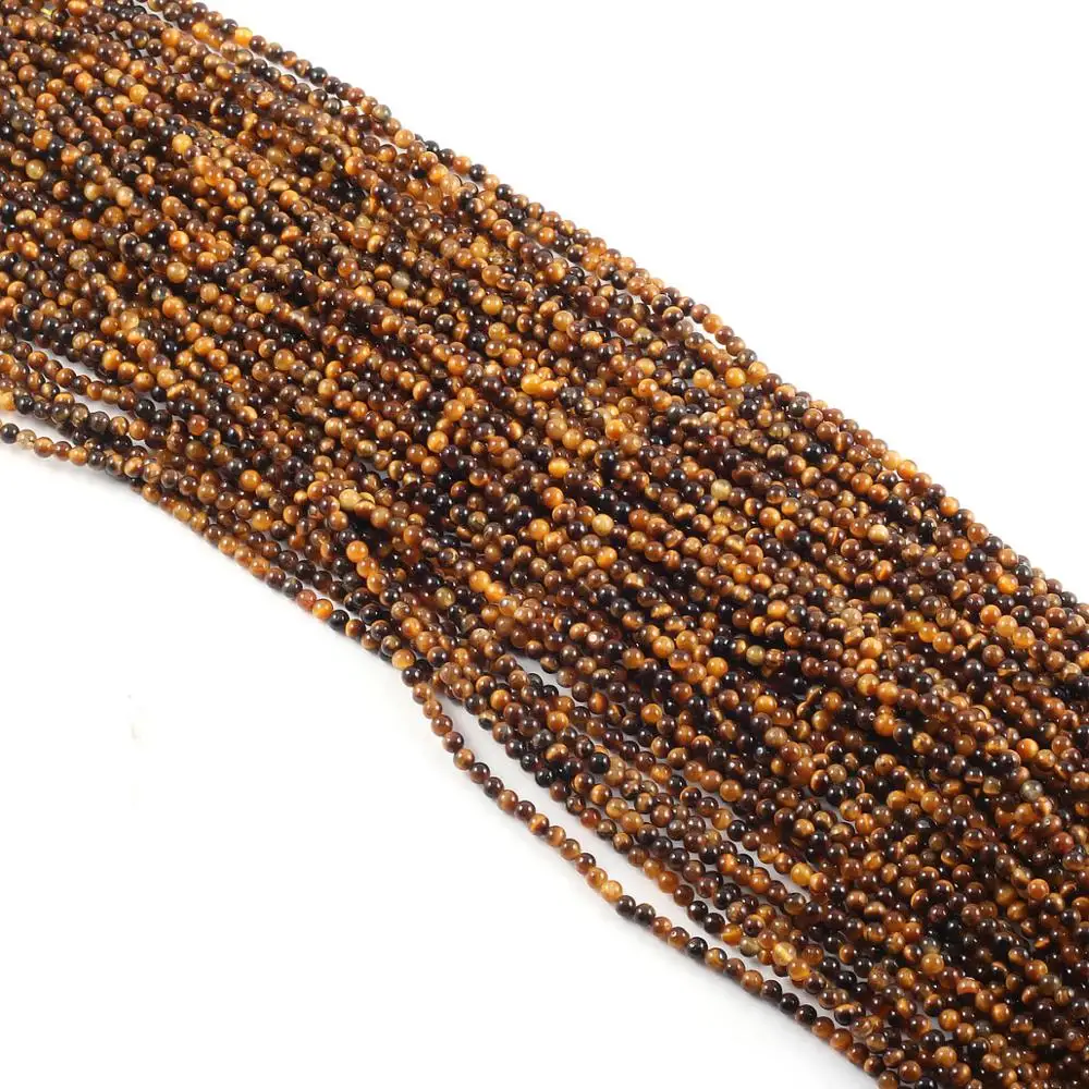 Großhandel Naturstein Perlen Tiger Eye Stein Perlen für Schmuck Machen Beadwork DIY Halskette armband zubehör 2mm 3mm