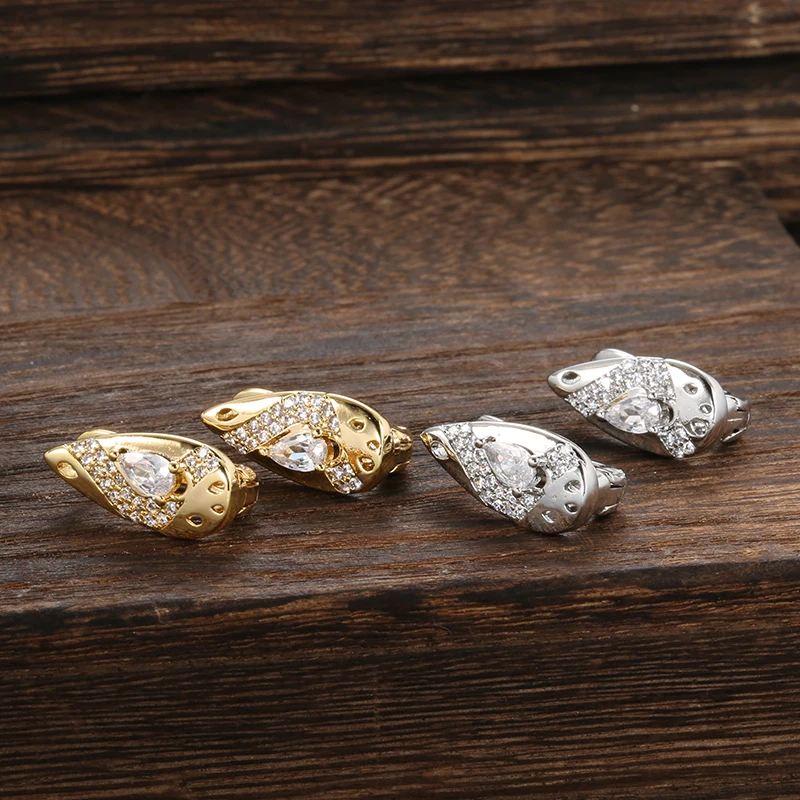 Kinel Hot Trendy Bride Wedding Stud Earring For Women Paved Cubic Natural Zircon Gold Color Earrings Engagement Jewelry